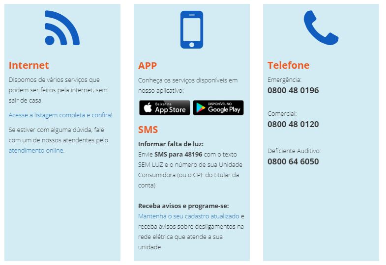 CANAIS DE ATENDIMENTO CELESC ATUALIZADOS